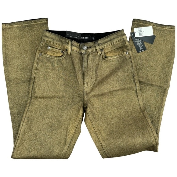LAUREN Ralph Lauren Metallic Coated Jeans-4 - Picture 6 of 8